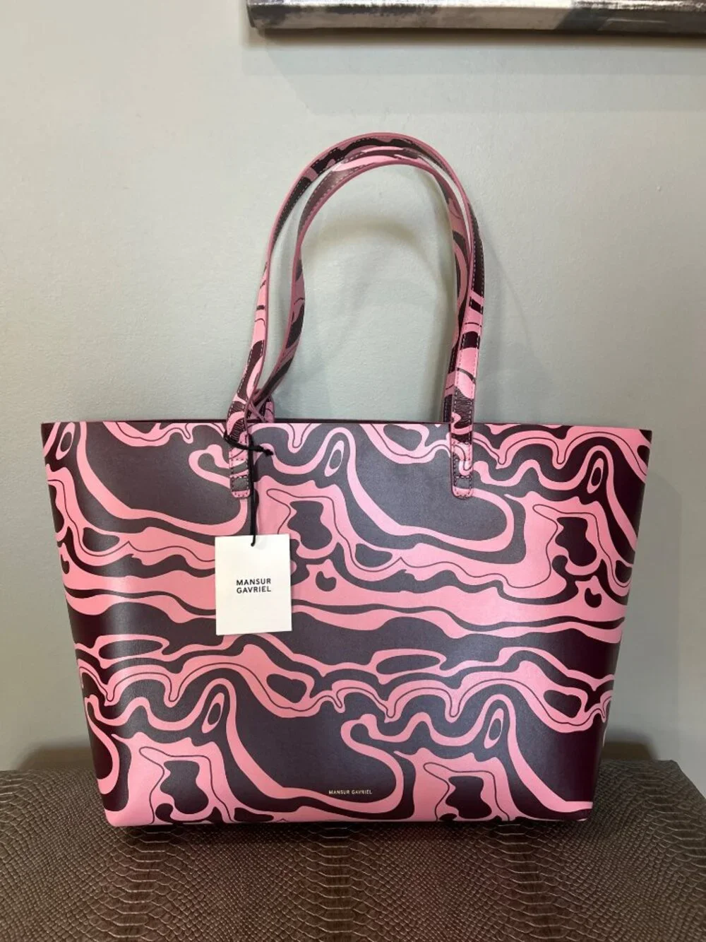 MANSUR GAVRIEL Large Tote Leather Flamingo Plum